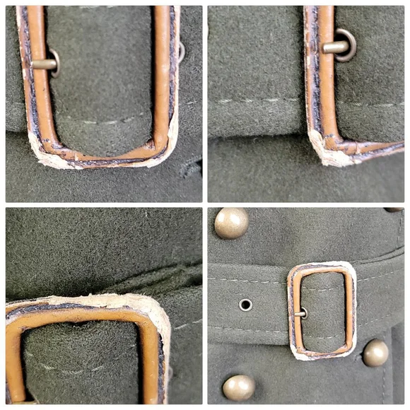 BCBGMaxAzria S Trench Peacoat Wool Cashmere Long Olive Green Coat Jacket BCBG - Picture 5 of 15